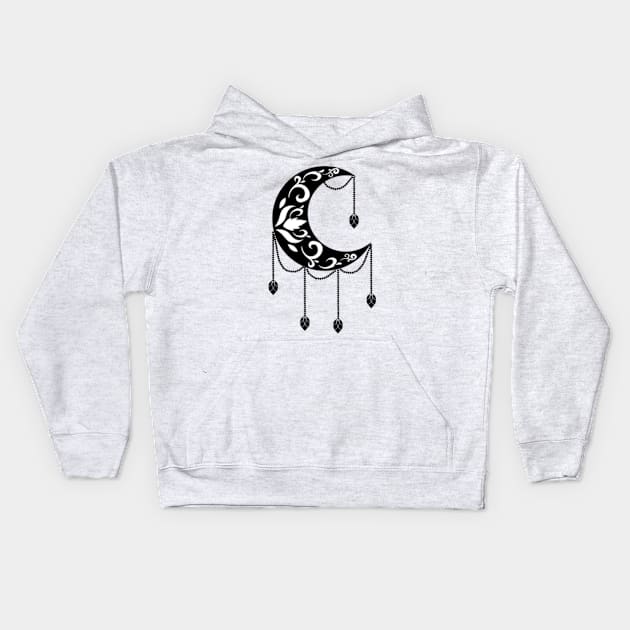 MOON, METAL MOON, NEW MOON, MOON ART, WICCA MOON Kids Hoodie by RENAN1989